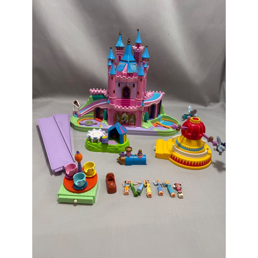 Disney Magic Kingdom Castle Playset Pink Vintage 1998 Polly Pocket INCOMPLETE